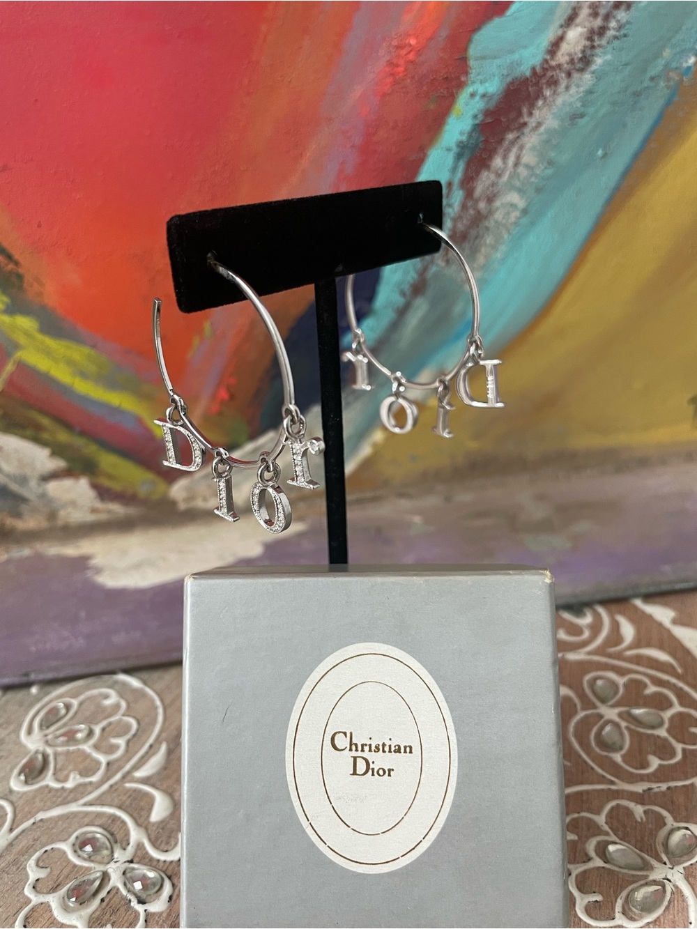 Christian Dior Silver Hoop Earrings - Picture 6 of 6